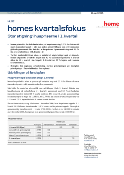 homes husprisindeks: Huspriserne steg i årets første