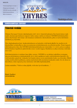 3/2013 - YHYRES-kehittämisyhdistys ry