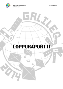 LOPPURAPORTTI - GALILEO 2014