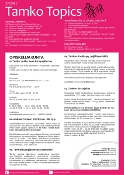 OPISKELIJAKUNTA - Tampereen ammattikorkeakoulun