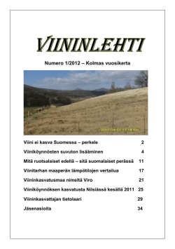 Viininlehti 1/2012 - Suomen Viininkasvattajat ry