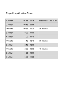 Ringetider på Løkken Skole