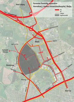 Kort over fremtidig vejstruktur ved ny Herredsvej