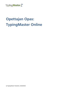 Opettajan Opas: TypingMaster Online