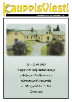 KauppisViesti - Newsletter no 1/13.