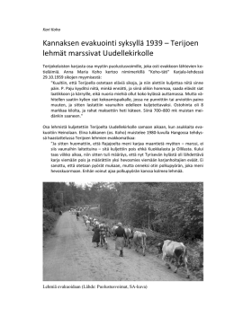 Kannaksen evakuointi syksyllä 1939 – Terijoen lehmät