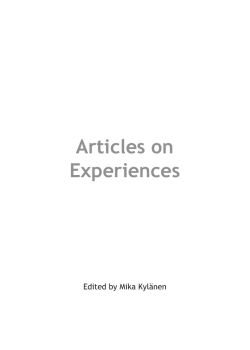 Articles on Experiences 1_2. painos.indd