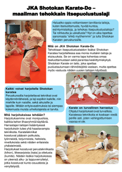 Karate Toiminta - JKA Tampere Shotokan Karate