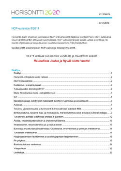 NCP-uutiskirje 5/14 (.pdf) - EU:n tutkimus ja innovaatio