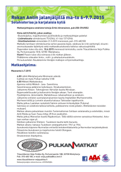 Matkaohjelma (pdf) - Tilausliikenne Veijo Pulkka Oy