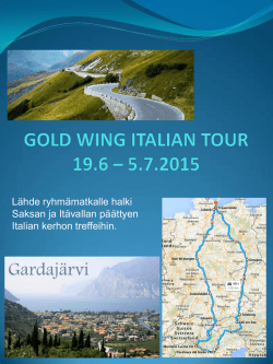 GOLD WING ITALIAN TOUR 19.6 – 5.7 2015