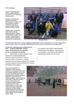 P&Eacute;TANQUE - Suomen Ty&ouml;paikkaurheilu ry.