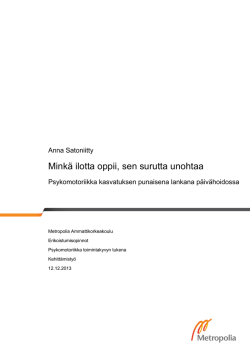 avaa pdf - Suomen Psykomotoriikkayhdistys ry