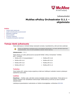 McAfee ePolicy Orchestrator 5.1.1 – ohjelmisto Julkaisutiedot