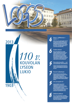 Logos - Kouvolan Lyseon lukion koululehti 18.1.2013