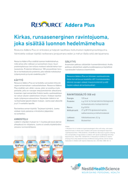 Resource ® addera plus - nestlehealthscience.fi