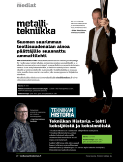 Tekniikan Historia – lehti keksijöistä ja keksinnöistä Suomen
