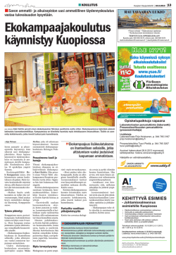 Ekokampaajakoulutus käynnistyy Kuopiossa