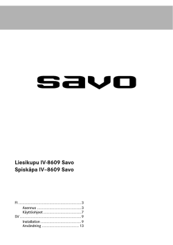 Käyttöohjeet - Savo Design & Technic