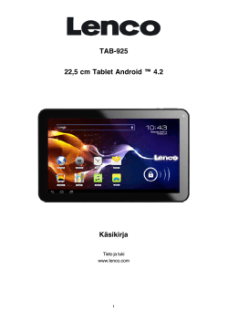 TAB-925 22,5 cm Tablet Android ™ 4.2 Käsikirja