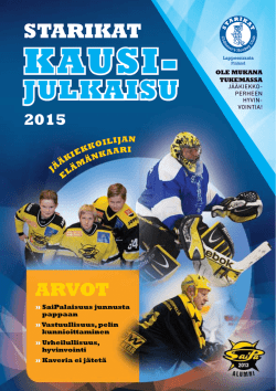 Kausijulkaisu 2015 - Starikat Oldtimer´s Hockey Club