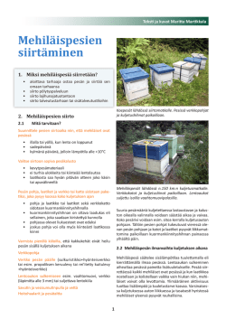 Mehiläisten siirto-opas.pdf - Suomen Mehiläishoitajain Liitto