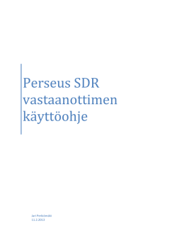 Perseus SDR vastaanottimen käyttöohje