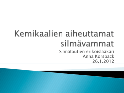 Silmätautien erikoislääkäri Anna Korsbäck 26.1.2012