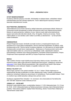 ORUK – jäsenkirje 9-2014 - Oulun Reserviupseerikerho