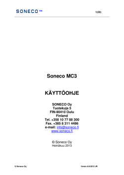 Soneco MC3 KÄYTTÖOHJE