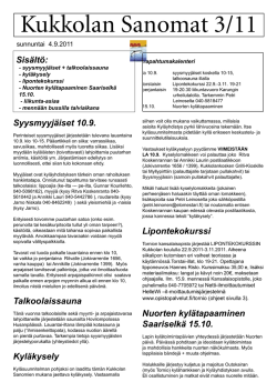 Kukkolan Sanomat 3/2011