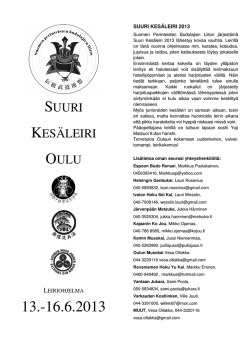 SUURI KESÄLEIRI OULU - Budoseura Oulun Musokai ry