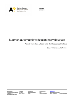 Suomen automaatioverkkojen haavoittuvuus