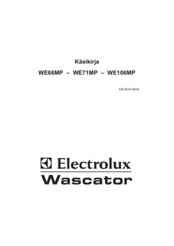 Pesukoneen ohjekirja Electrolux Wascator