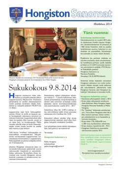 Lataa t&auml;st&auml; uusin Hongiston Sanomat Maaliskuu 2014