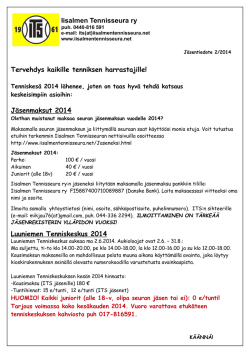 Jäsenmaksut 2014 - Iisalmen Tennisseura