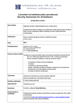 Laivaväen turvatietoisuuden peruskurssi Security Awareness for all