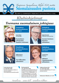 Suomalaisuuden puolesta - Tampereen Suomalainen Klubi