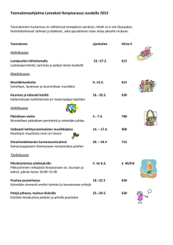 Teemalomaohjelma 2015.pdf - Lomakotiyhdistys Ilonpisara ry