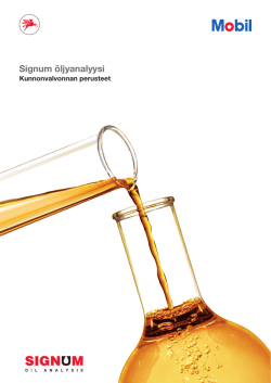 Signum öljyanalyysi - SIGNUM Oil Analysis