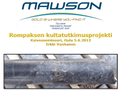 Rompas kulta tutkimusprojekti, Mawson, geologi Erkki Vanhanen