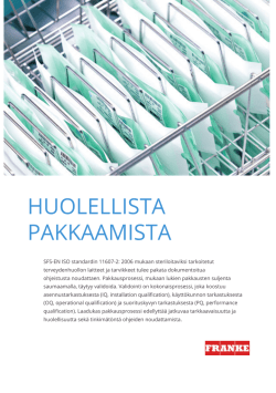 Lataa Esite (pdf) - Franke Medical Oy
