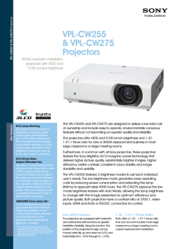 VPL-CW255 & VPL-CW275 Projectors