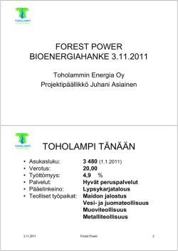 TOHOLAMPI TÄNÄÄN - Forestpower.net