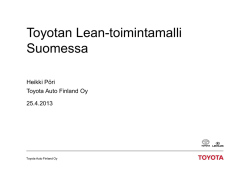 Toyotan Lean-toimintamalli Suomessa