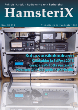 HamsteriX 1/2013 - Pohjois-Karjalan Radiokerho ry OH7AB