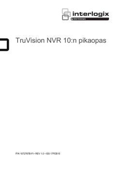 TruVision NVR 10:n pikaopas - Utcfssecurityproductspages.eu