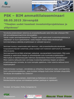 PSK – BIM ammattilaisseminaari 08.05.2015 Järvenpää