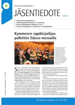 Jäsentiedote 1/2011 - Suomen tietokirjailijat ry