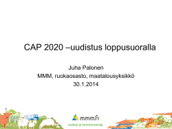 CAP 2020 –uudistus loppusuoralla